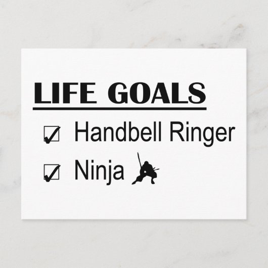 Carte Postale Handbell Ringer Ninja Objectifs de vie (Devant)
