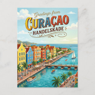Carte Postale Handelskade, front de mer de Willemstad Curaçao