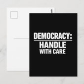 Carte Postale Handle Democracy With Care (Devant / Derrière)