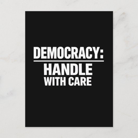 Carte Postale Handle Democracy With Care (Devant)