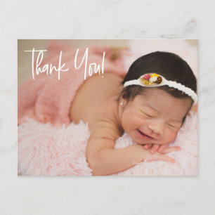 Carte Postale Handletteringbaby girl shower photo merci