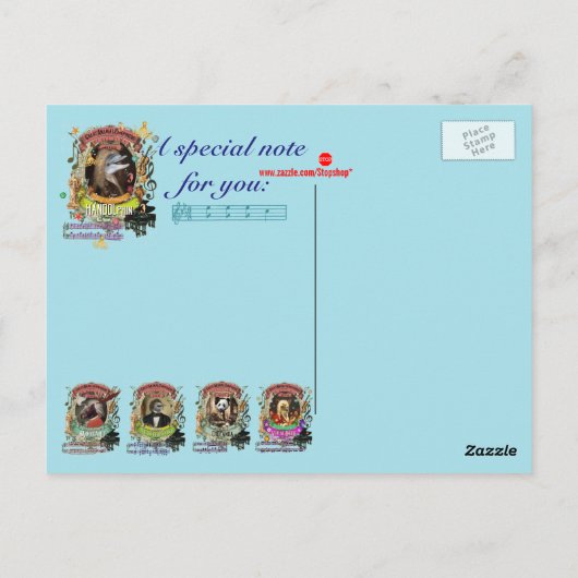 Carte Postale Handolphin Funny Dolphin Animal Composer Handel (Dos)