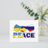 Carte Postale Handshake of Peace, Ukraine Russie Drapeau (Debout devant)