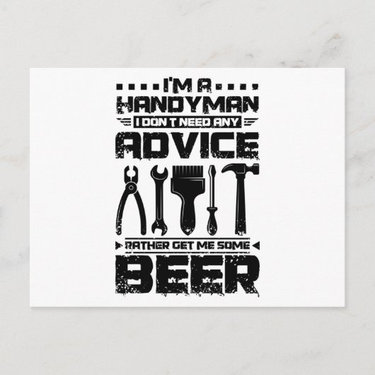 Carte Postale Handyman and Beer (Devant)