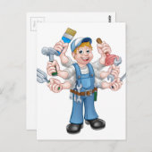 Carte Postale Handyman de dessin (Devant / Derrière)