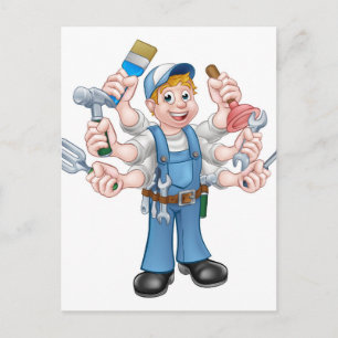 Carte Postale Handyman de dessin