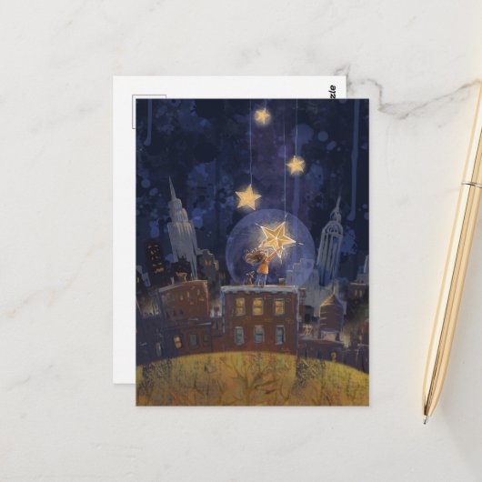 Carte Postale Hanging Stars Art Matte (Devant/Arrière en situation)