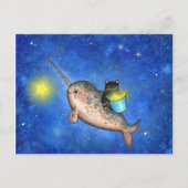 Carte Postale Hanging Stars with a Friendly Narwhal (Devant)