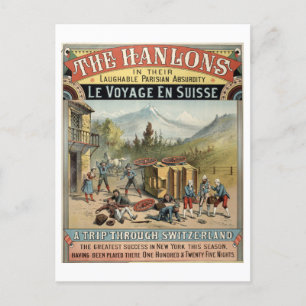 Carte postale Hanlons Théâtre Vintage