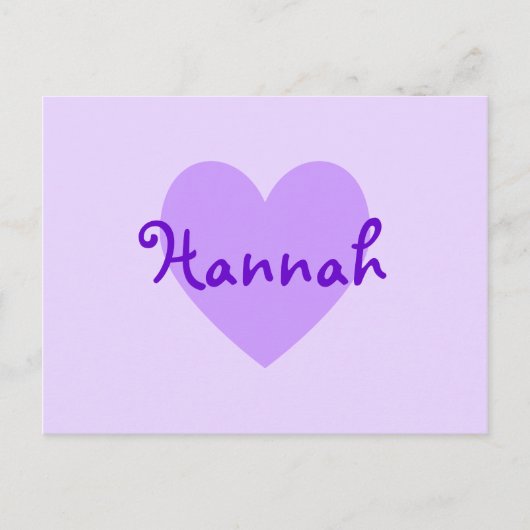 Carte Postale Hannah en violet (Devant)