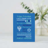 Carte Postale Hannukah typographie collage art (Debout devant)