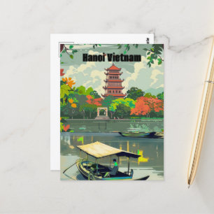 Carte Postale Hanoi Vietnam Postcard Art, Hanoi, Vietnam Travel