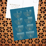 Carte postale Hanoukka 101 Holiday<br><div class="desc">Diagramme de Hanukkiyahs montrant l'ordre des bougies.</div>