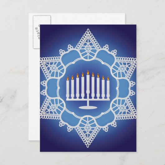 Carte Postale Hanoukka Celebration - Design élégant (Devant / Derrière)