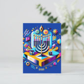 Carte Postale Hanoukka colorée 2023 (Debout devant)