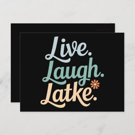 Carte Postale Hanoukka Live Laugh Latke Funny Holiday Family (Devant / Derrière)