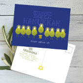 Carte Postale Hanoukka Menorah Olives, Groupe Bleu