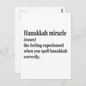 Carte Postale Hanoukka Miracle Funny Chanukah Juif Définition (Devant / Derrière)