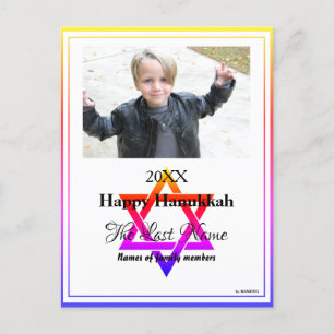 Carte postale Hanoukka Rainbow Trimmed Menorah