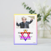 Carte postale Hanoukka Rainbow Trimmed Menorah (Debout devant)