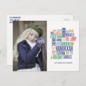 Carte postale Hanoukka Words Holiday (Devant / Derrière)