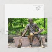Carte Postale Hans Christian Andersen dans le Parc central (Devant / Derrière)
