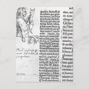 Carte Postale Hans Holbein - Illustration marginale pour Erasmus