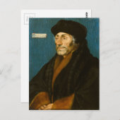 Carte Postale Hans Holbein le Jeune Erasme de Rotterdam (Devant / Derrière)