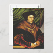 Carte Postale Hans Holbein - Portrait de Sir Thomas More (Devant / Derrière)
