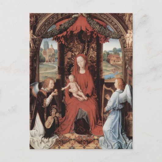 Carte Postale Hans Memling-Madonna, Enfant Throné d'Anges (Devant)