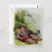 Carte Postale Hansel et Gretel Dormir dans les bois (Devant / Derrière)