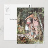 Carte Postale Hansel et Gretel et la sorcière à la porte (Devant / Derrière)