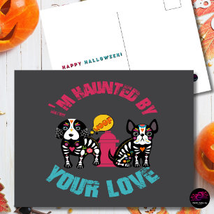 Carte Postale Hanté par votre amour Chiens Crâne de Sucre Hallow