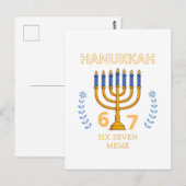 Carte Postale Hanukkah 67 Six Seven Meme (Devant / Derrière)
