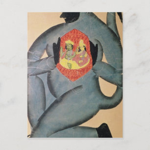 Carte Postale Hanuman révèle Rama et Sita