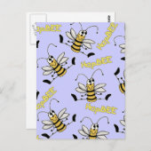 Carte Postale HapBEE Bee Collage Anniversaire (Devant / Derrière)