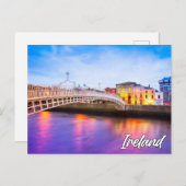 Carte Postale Ha'penny Bridge, Dublin, Irlande (Devant / Derrière)
