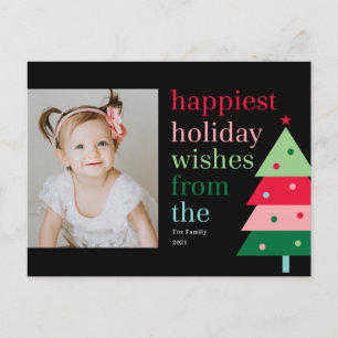 Carte postale Happest Tree Fun Modern Holiday