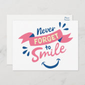 Carte Postale Happiness Attitude sourit Bonjour, Penser à vous (Devant / Derrière)