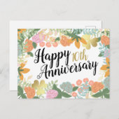 Carte Postale Happy 10th Anniversary du Rose de printemps (Devant / Derrière)