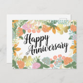 Carte Postale Happy Anniversaire du Rose du printemps (Devant / Derrière)