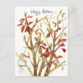 Carte Postale Happy Autumn Fall Colors Tree Birds Branches (Devant)