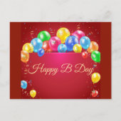 Carte Postale Happy B Day Balloon Postcard  (Devant)