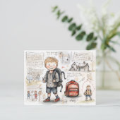 Carte Postale Happy back to school (Debout devant)