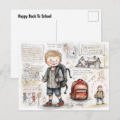 Carte Postale Happy back to school (Devant / Derrière)