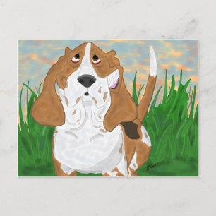 Carte postale Happy Basset Hound