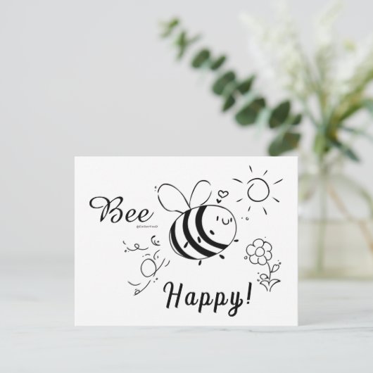 Carte Postale Happy Bee Postcard (Debout devant)