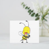 Carte Postale Happy bee singing (Debout devant)