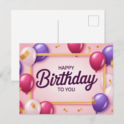Carte Postale Happy Birthday 2026 -7 (Devant / Derrière)
