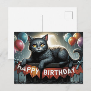 Carte Postale Happy Birthday 2026 Postcards Cat
